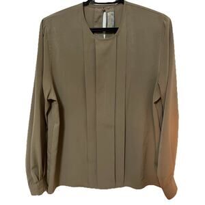 VINTAGE AQUASCUTUM Of LONDON Beige Woman’s Blouse Size 34, Small